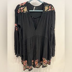 Free People Black Foral Dress